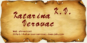 Katarina Verovac vizit kartica